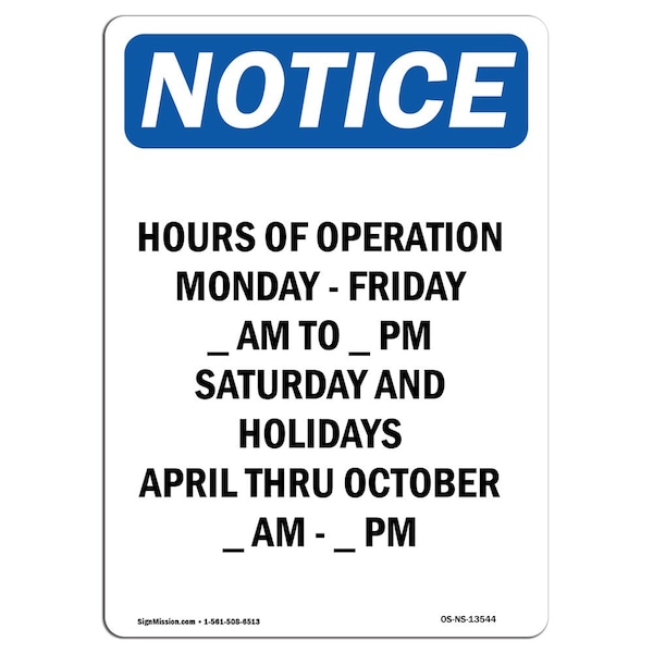 Safety Sign, OSHA Notice, 5" Height, Friday Sign, Portrait, 35-V-13544-10PK